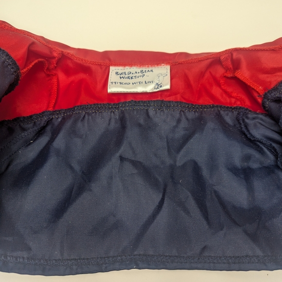 Vintage Build A Bear Navy and Red Jacket and Overalls Ski Outfit NWOT - Picture 7 of 12